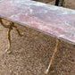 Marble Top Bistro Table 1890 - Rose Top White Base - The White Barn Antiques