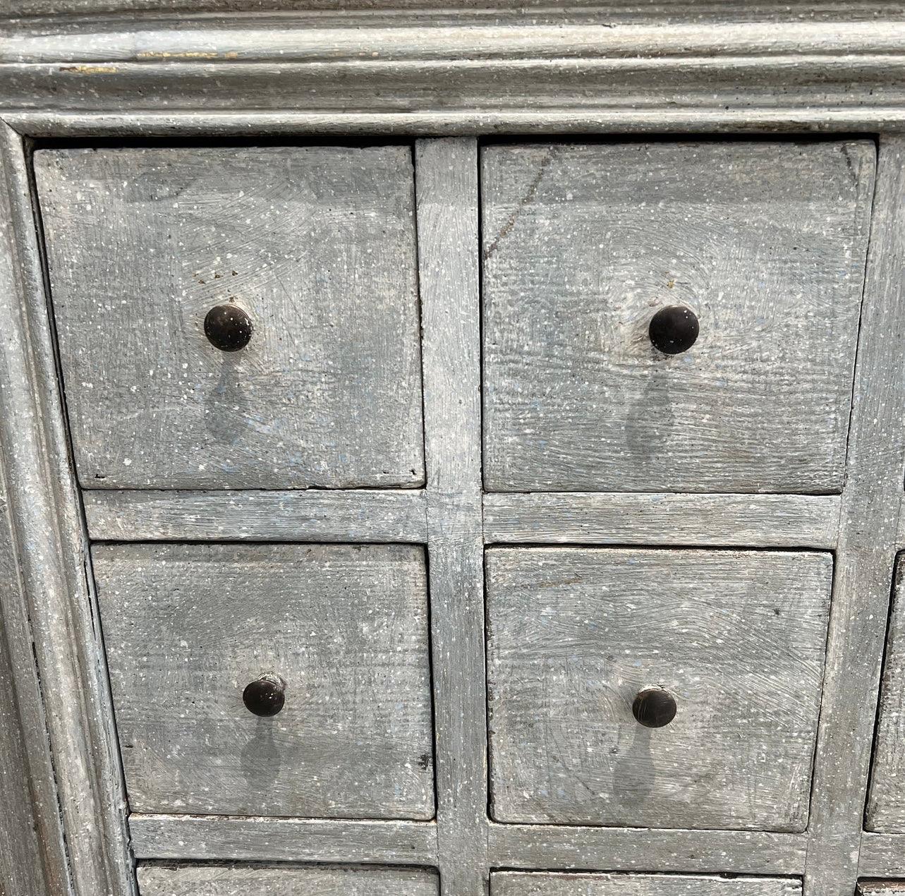 Blue Bank of Drawers - The White Barn Antiques