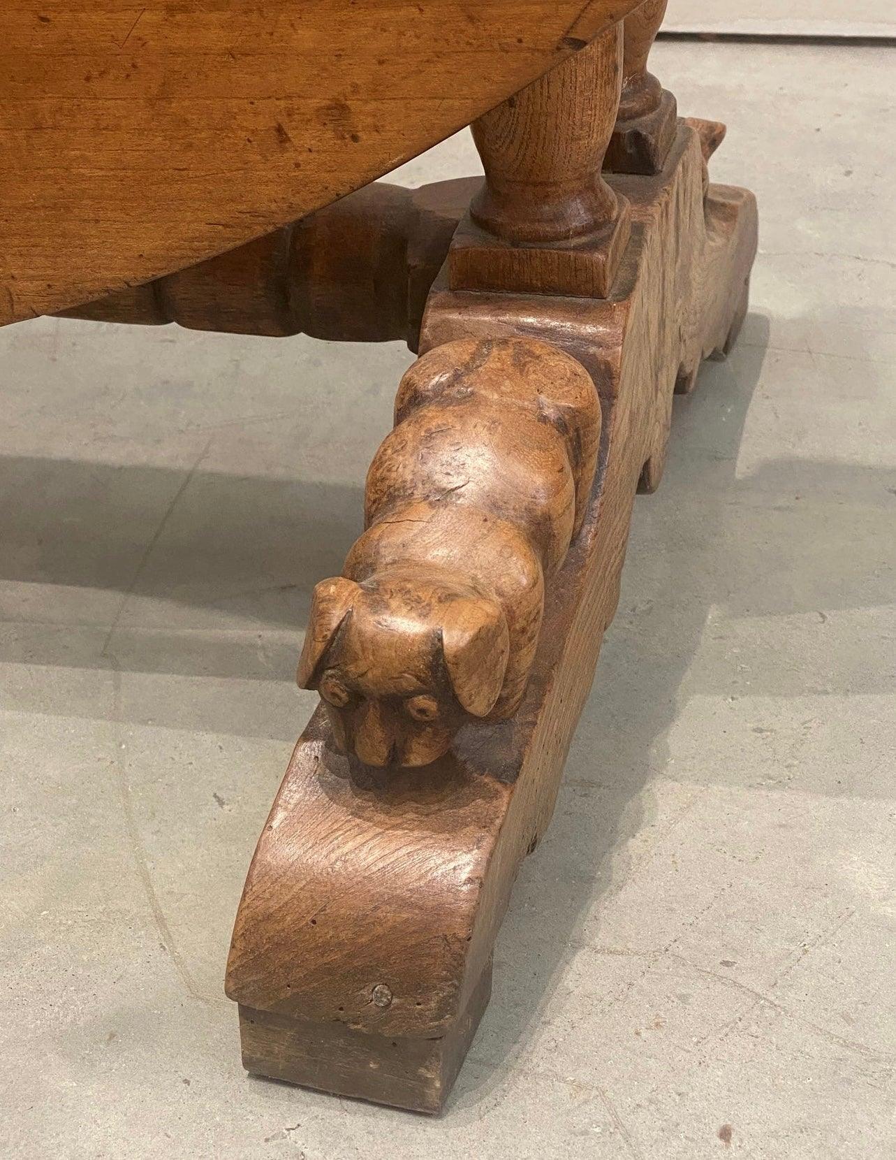 Vendage Table with Carved Detail - The White Barn Antiques