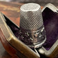 Souvenir thimble in a leather case - The White Barn Antiques