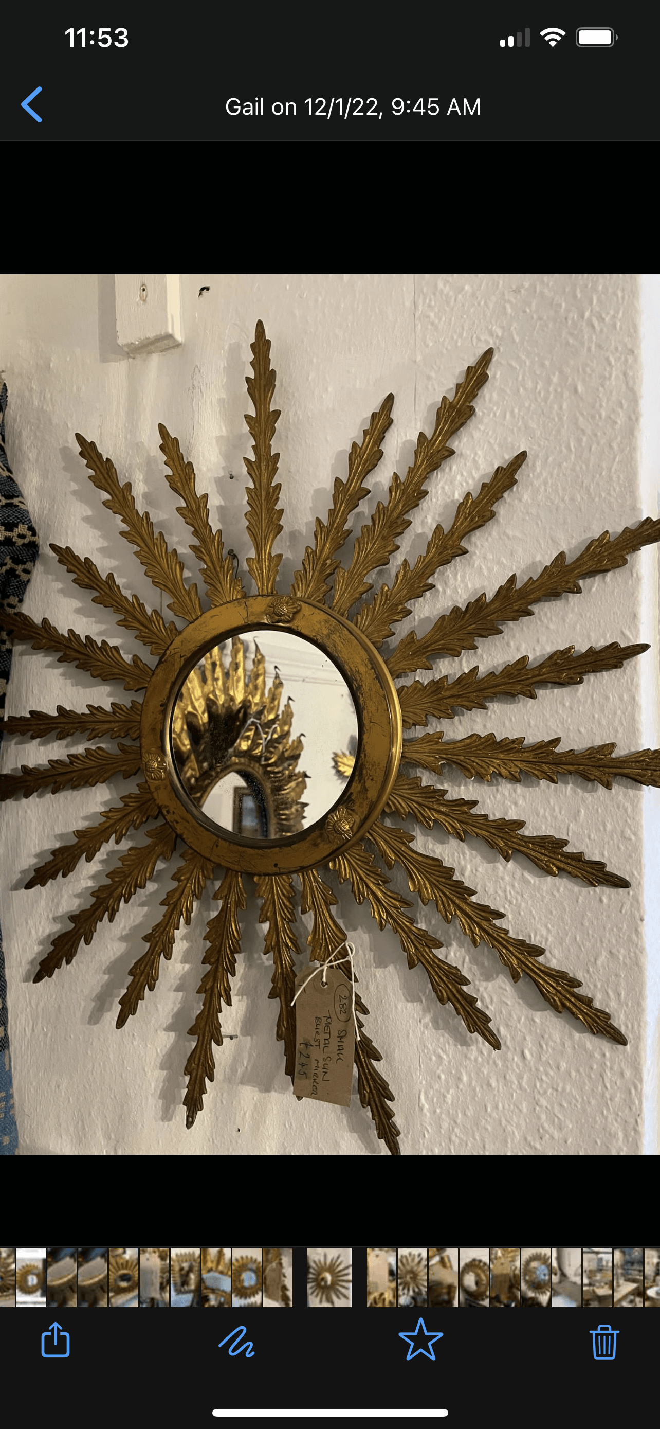 Metal Spanish Sunburst Mirror SB08 - The White Barn Antiques