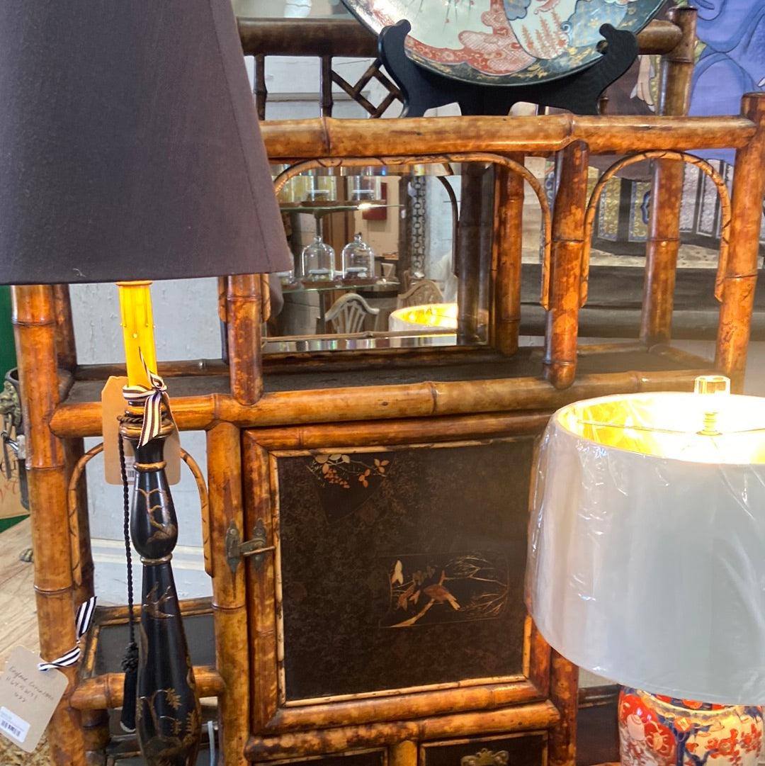 19th Century Original Lacquer Bamboo Cabinet - The White Barn Antiques