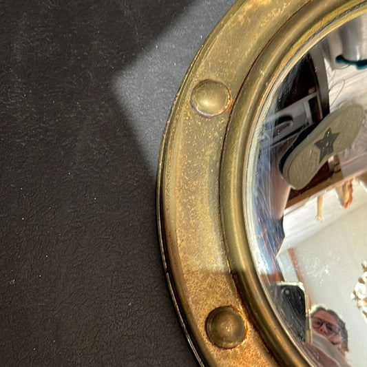 Round Brass Federal Convex Mirror - The White Barn Antiques
