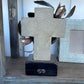 Stone Cross W/Roses and Leaves - The White Barn Antiques