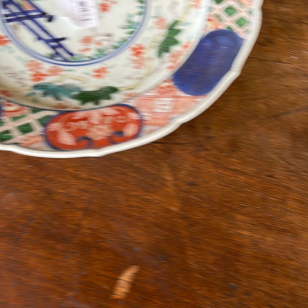 Meiji Imari Fluted Round Dish - The White Barn Antiques