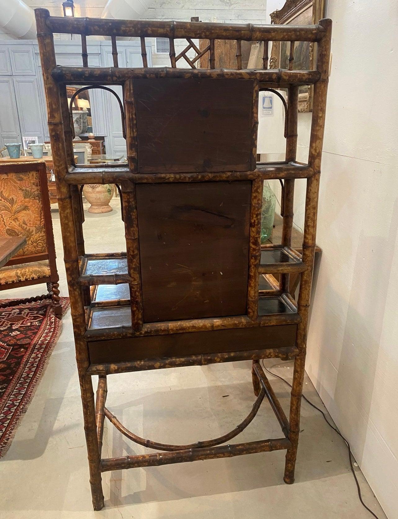 19th Century Original Lacquer Bamboo Cabinet - The White Barn Antiques
