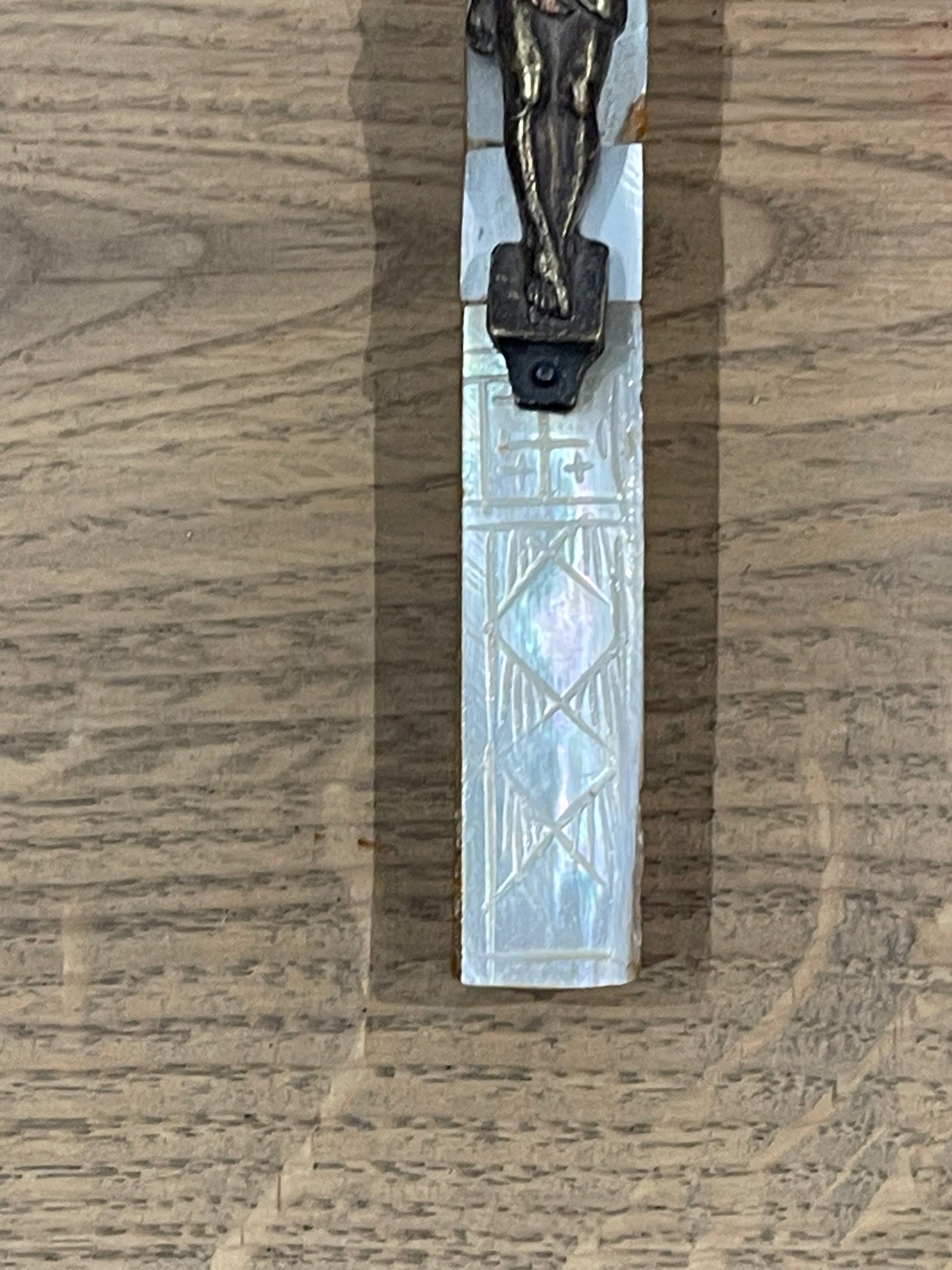 Mother of Pearl Crucifix - The White Barn Antiques