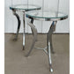 Langham Hotel Chrome and Glass Side Tables - The White Barn Antiques
