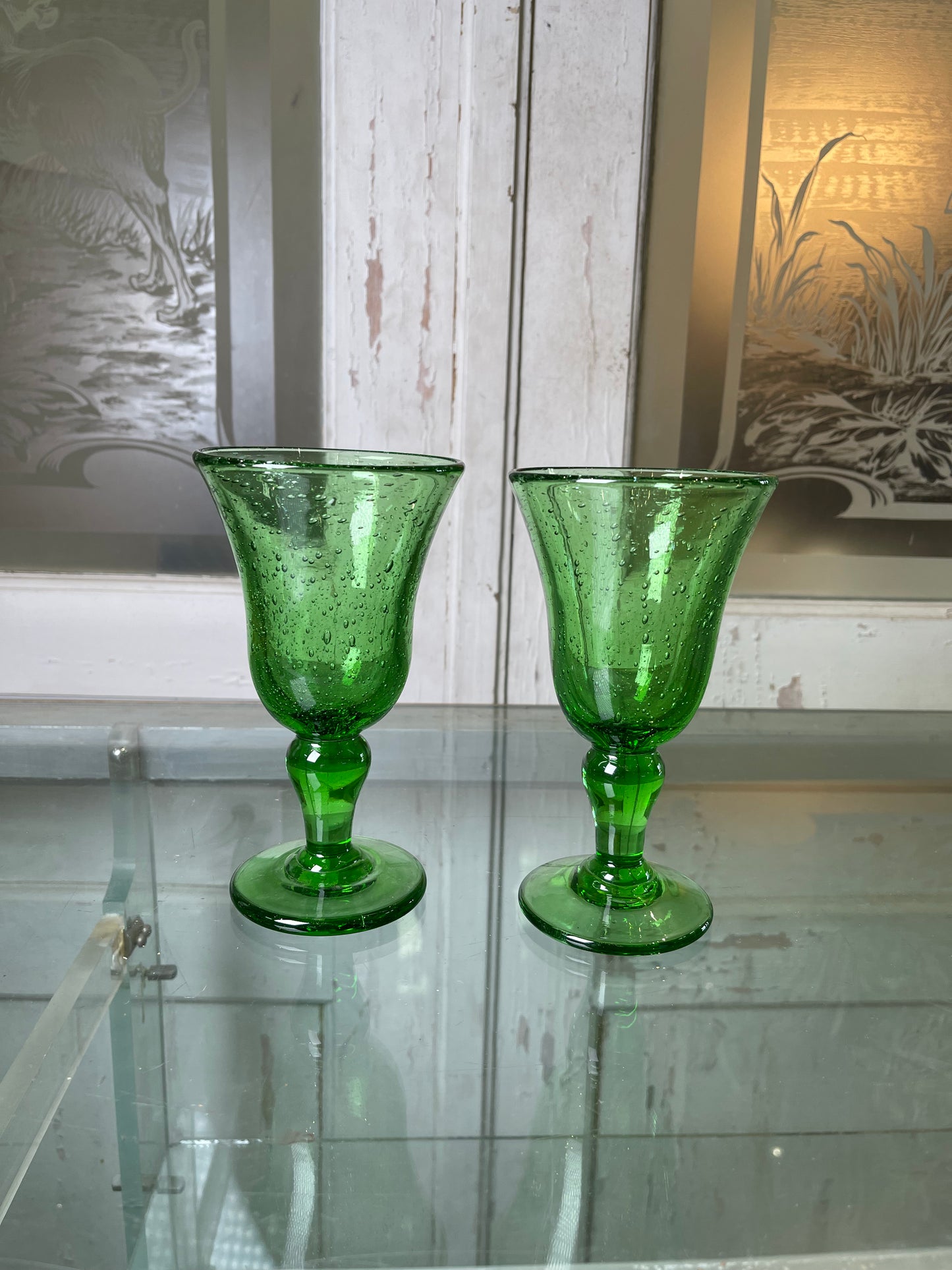 Small Green Wine Glass - The White Barn Antiques