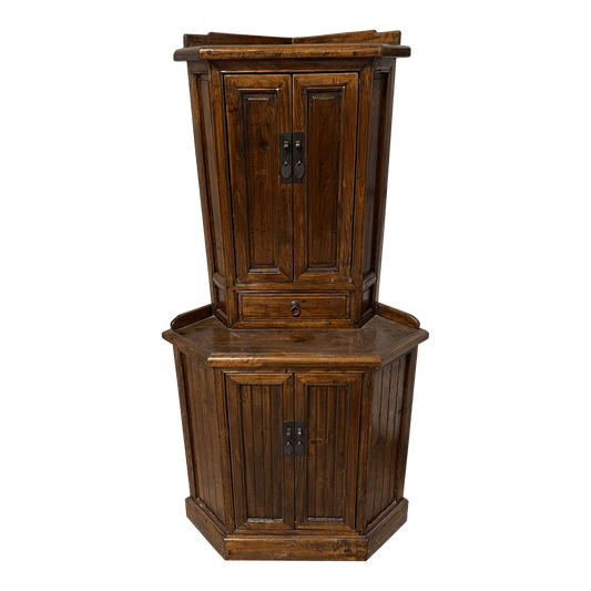 20th Century Colonial Style Corner Cabinet - The White Barn Antiques