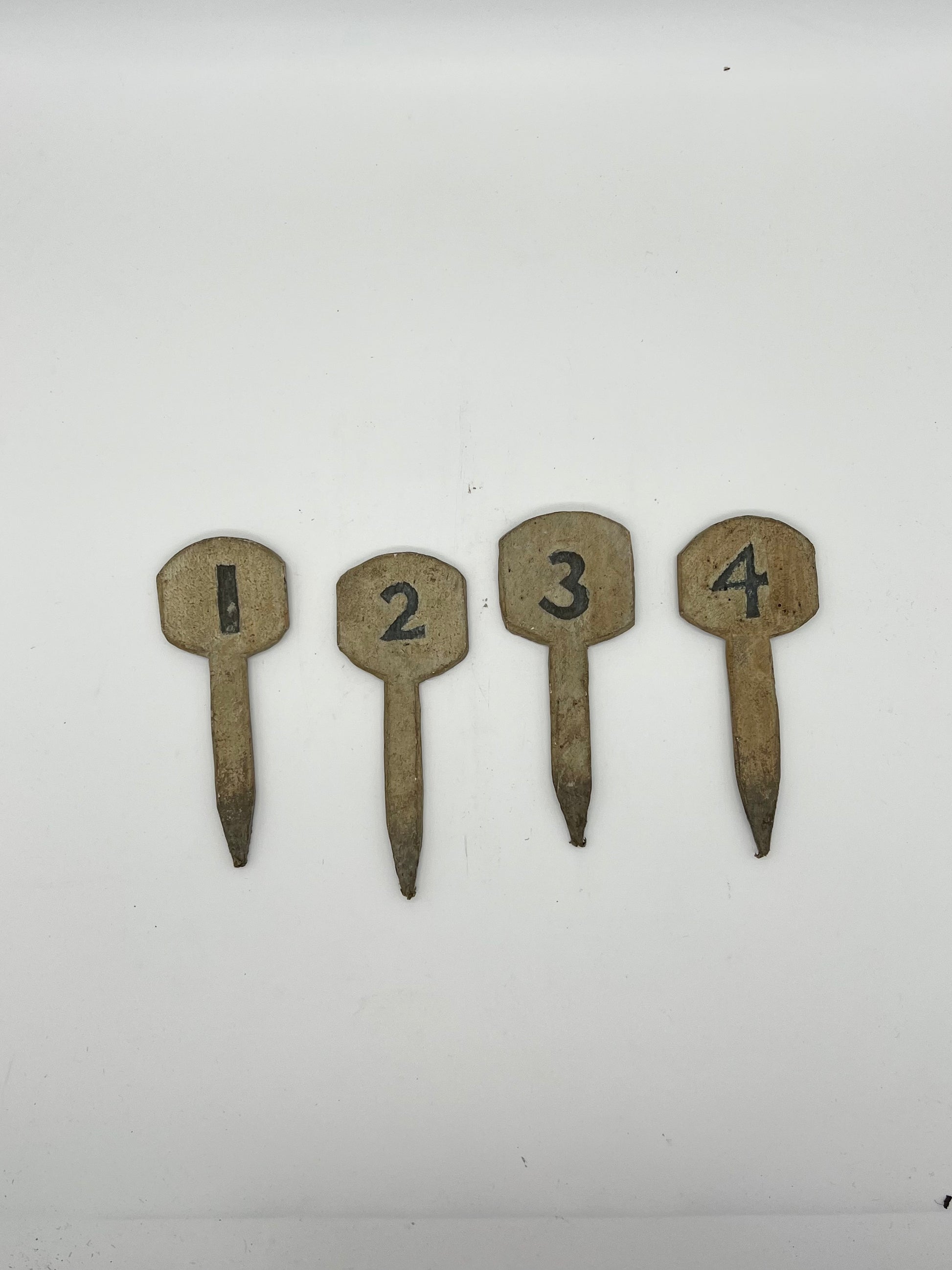 Collection of Painted Wood Numbers 1-12 - The White Barn Antiques