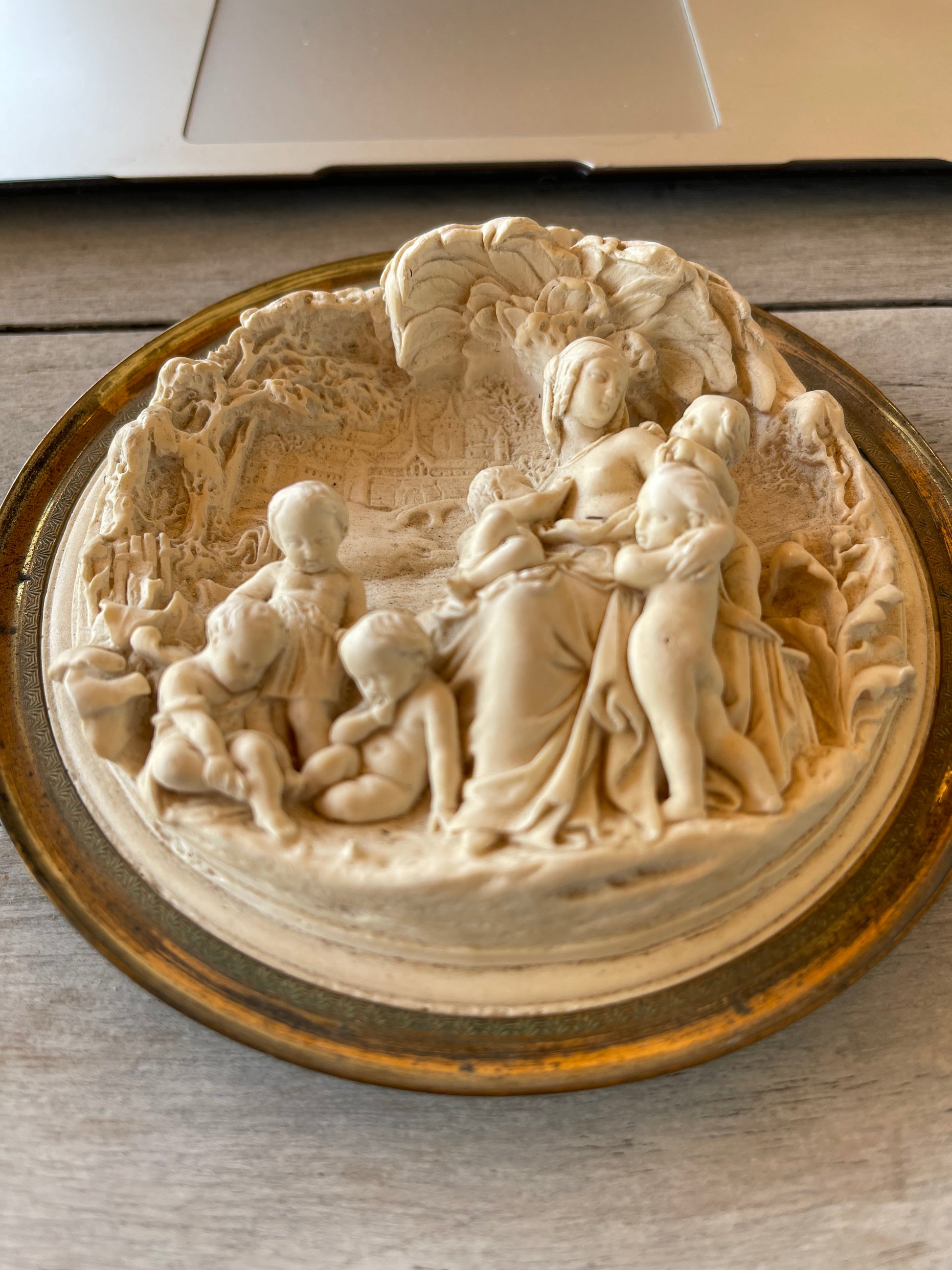 Antique Carved Meerschaum Pierre Alexander Schoenewerk Religious Plaque 19 Century - The White Barn Antiques