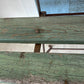 Long Wood and Iron Folding Park Bench Painted Green - The White Barn Antiques