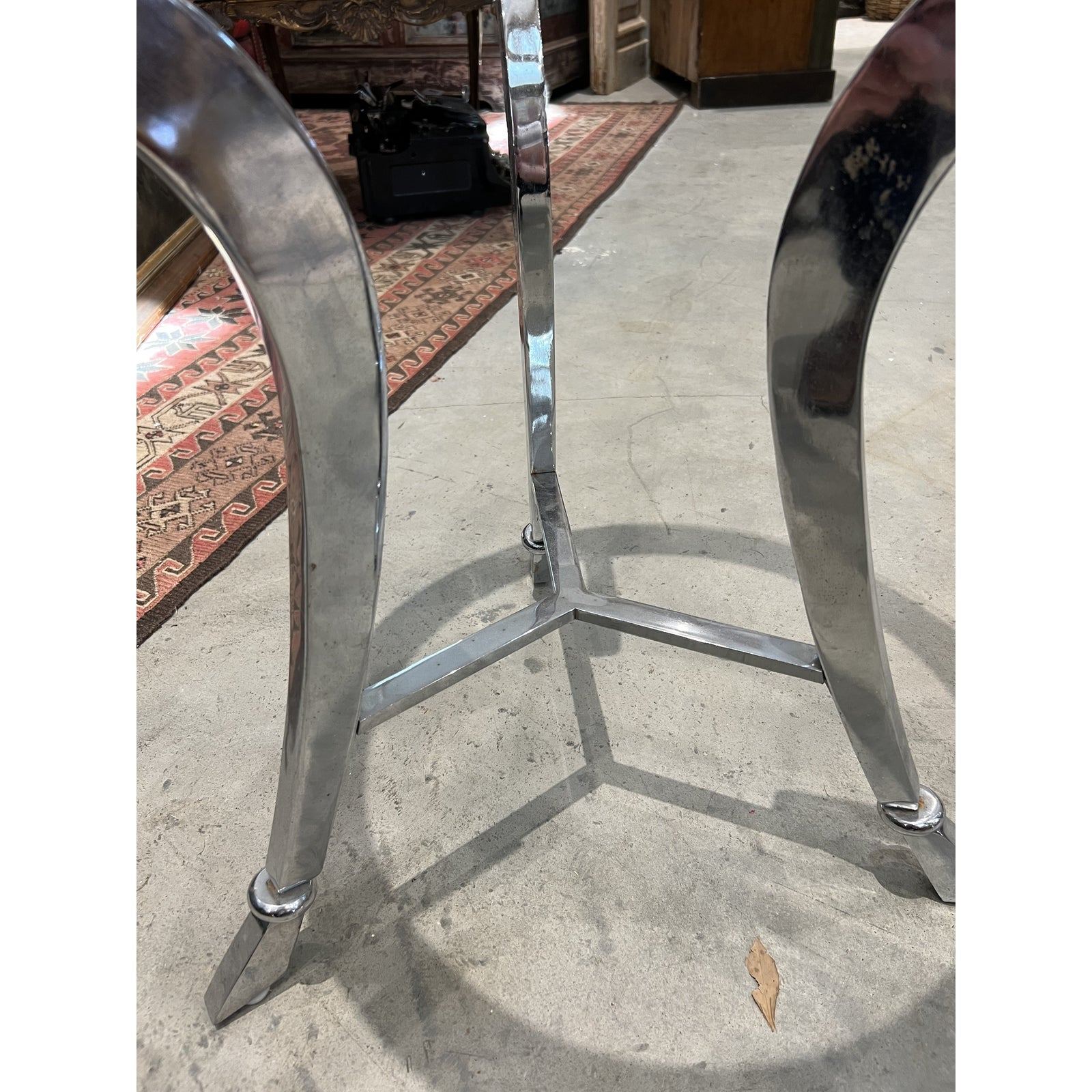 Langham Hotel Chrome and Glass Side Tables - The White Barn Antiques