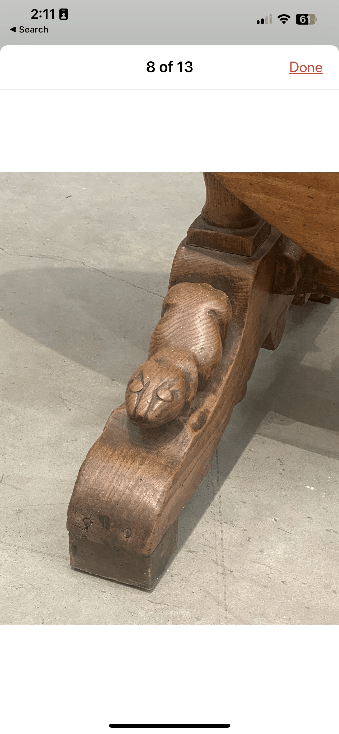 Vendage Table with Carved Detail - The White Barn Antiques
