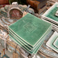 Art Deco Green Majolica Dinner Set - The White Barn Antiques