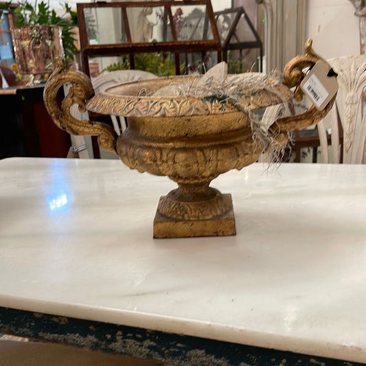 Cast Iron Urn - Gold - The White Barn Antiques