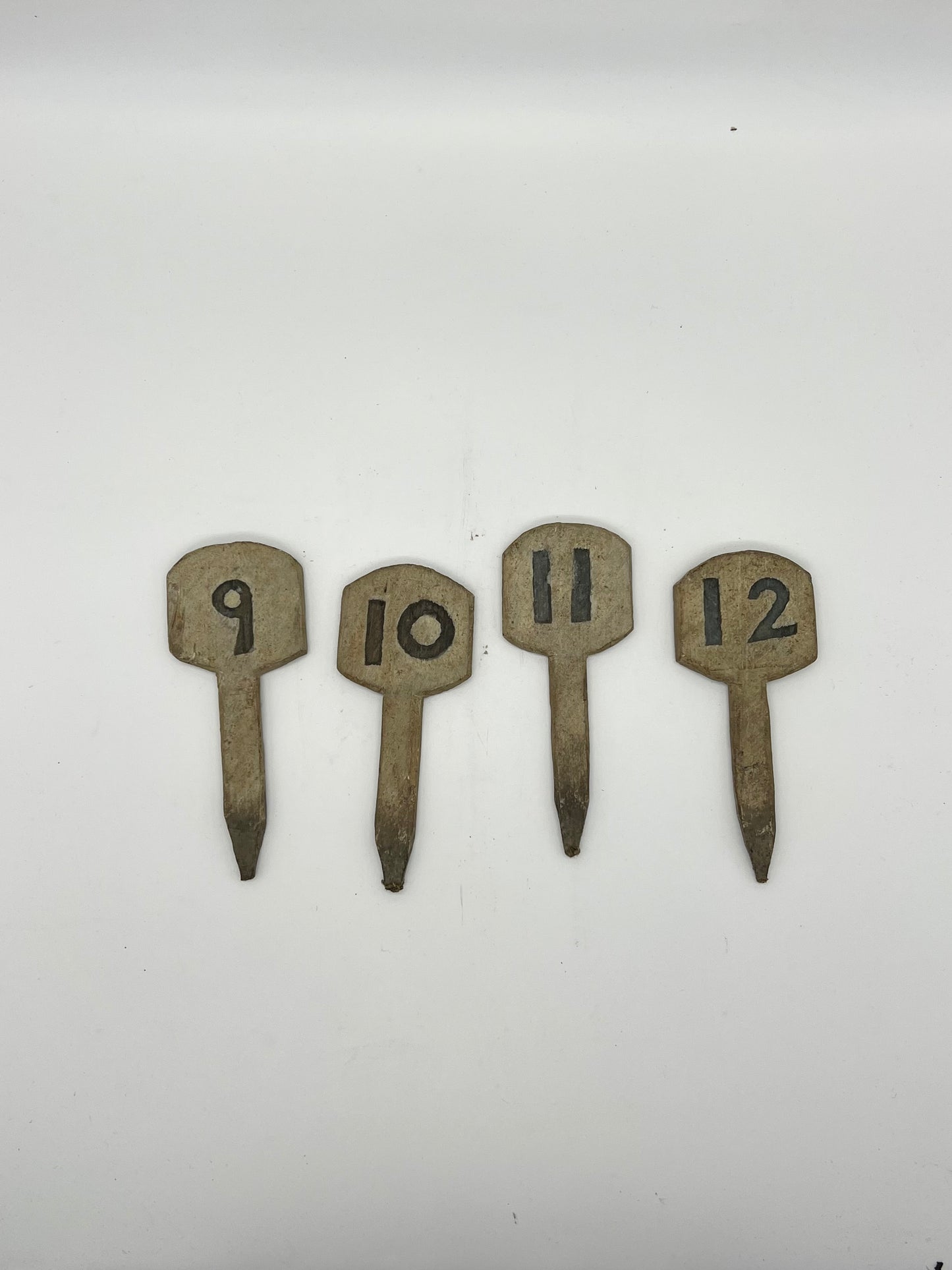 Collection of Painted Wood Numbers 1-12 - The White Barn Antiques