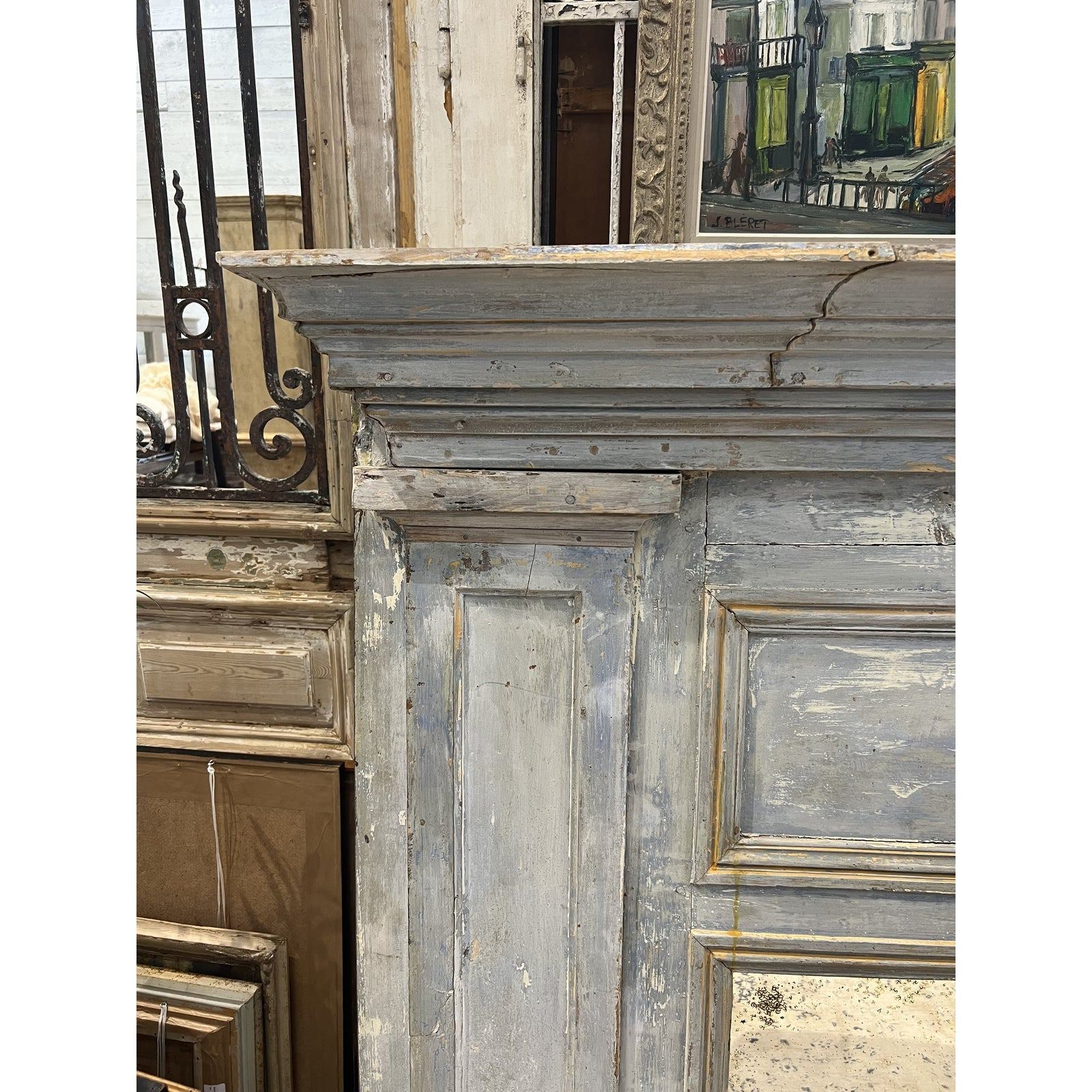 19th Century Wood Framed Mantel Mirror - The White Barn Antiques