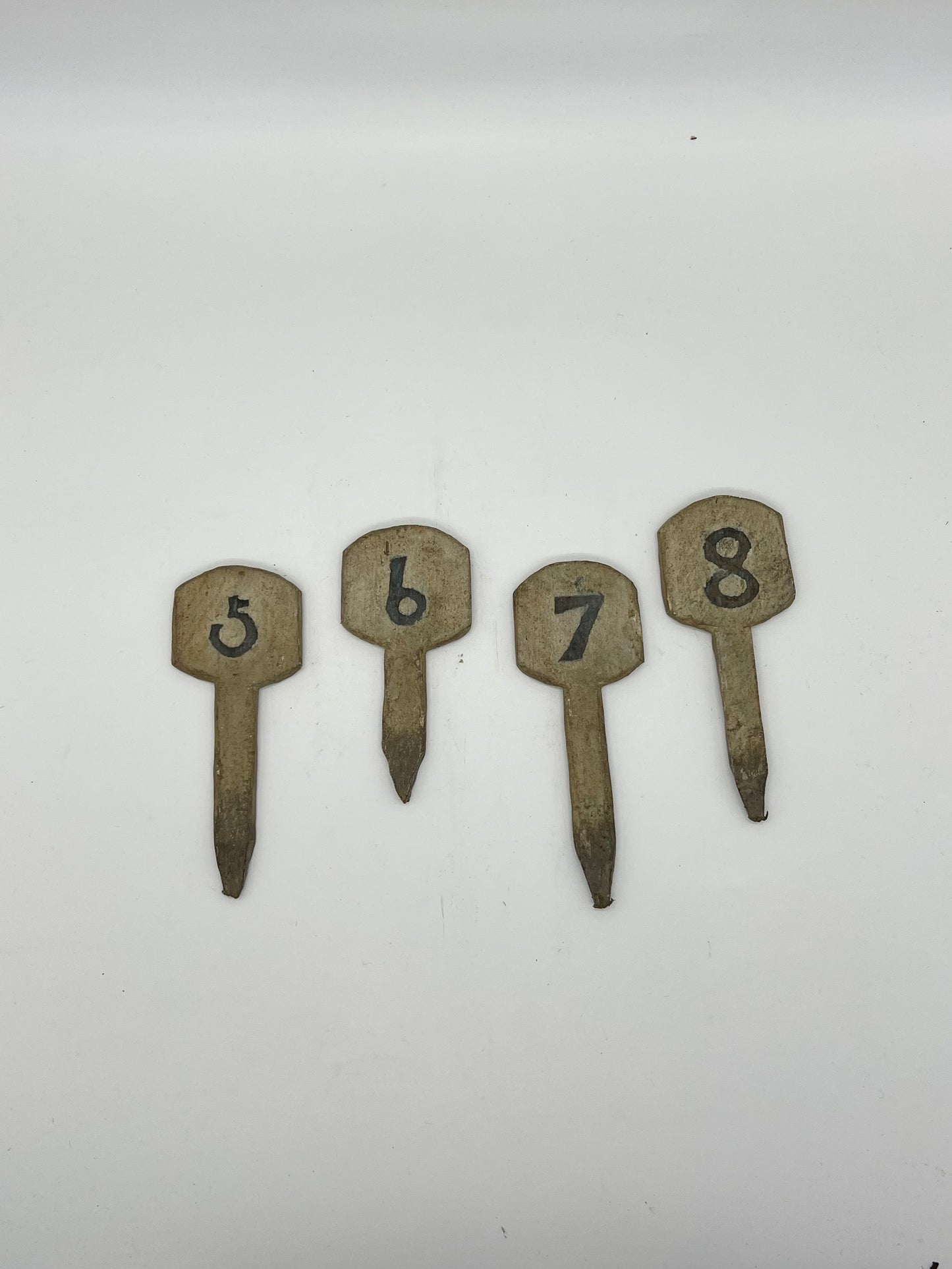 Collection of Painted Wood Numbers 1-12 - The White Barn Antiques