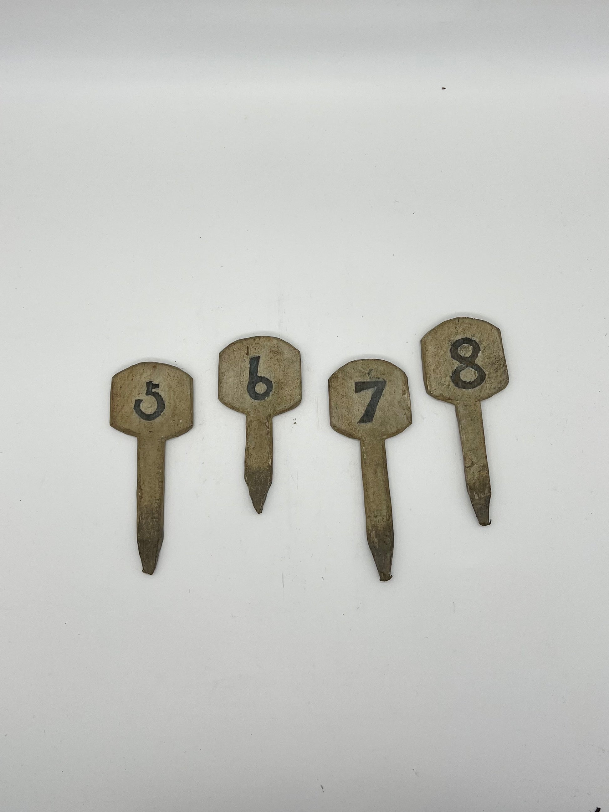 Collection of Painted Wood Numbers 1-12 - The White Barn Antiques
