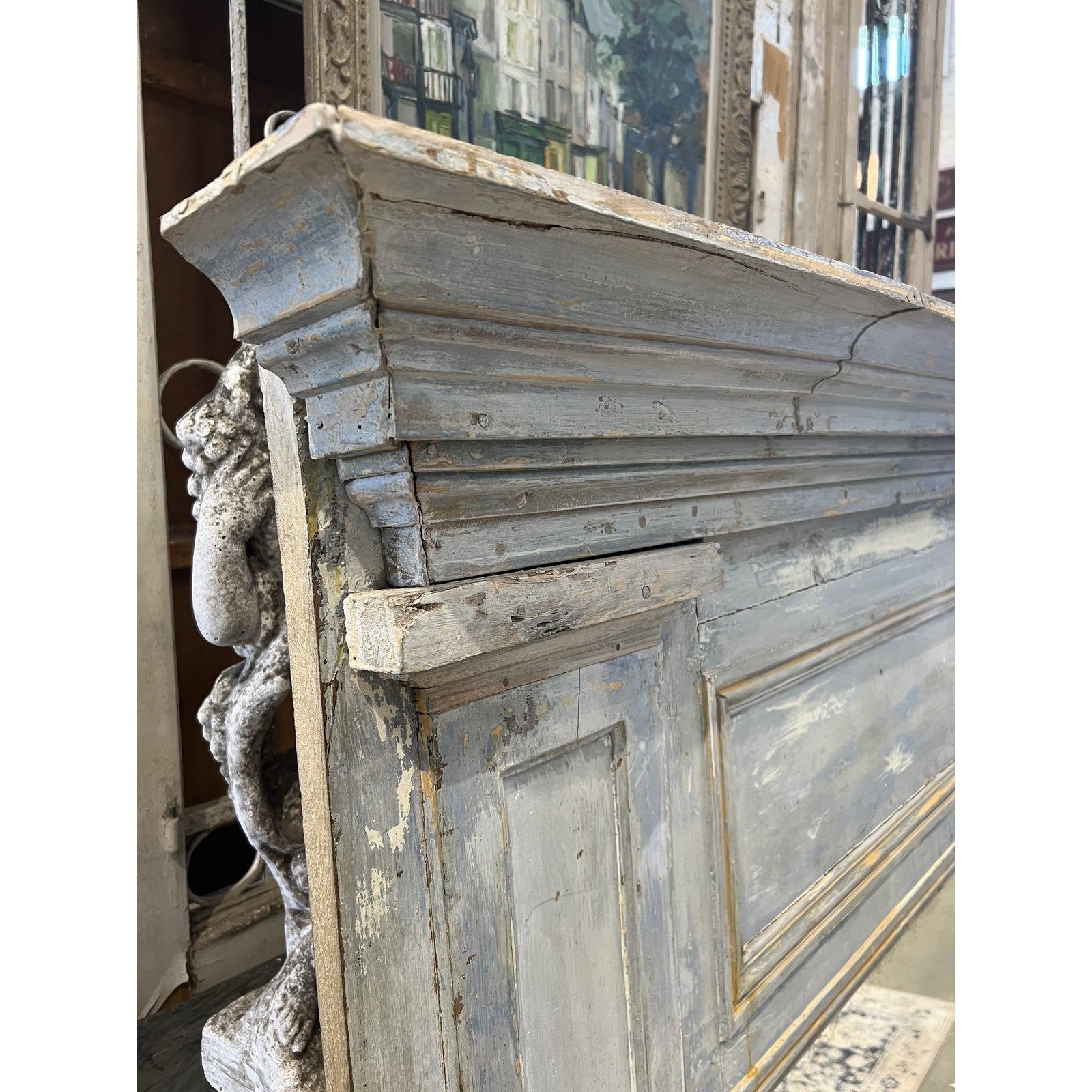 19th Century Wood Framed Mantel Mirror - The White Barn Antiques