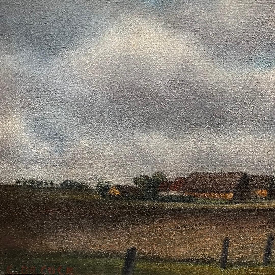 Painting of Field Scene - The White Barn Antiques