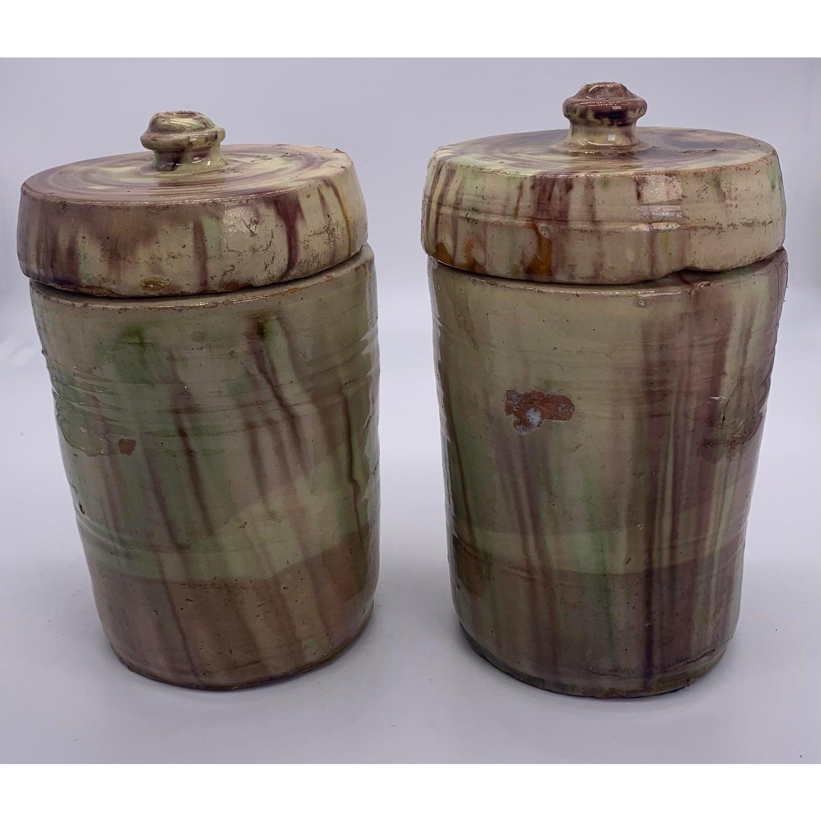 Lidded Spice Jars - The White Barn Antiques
