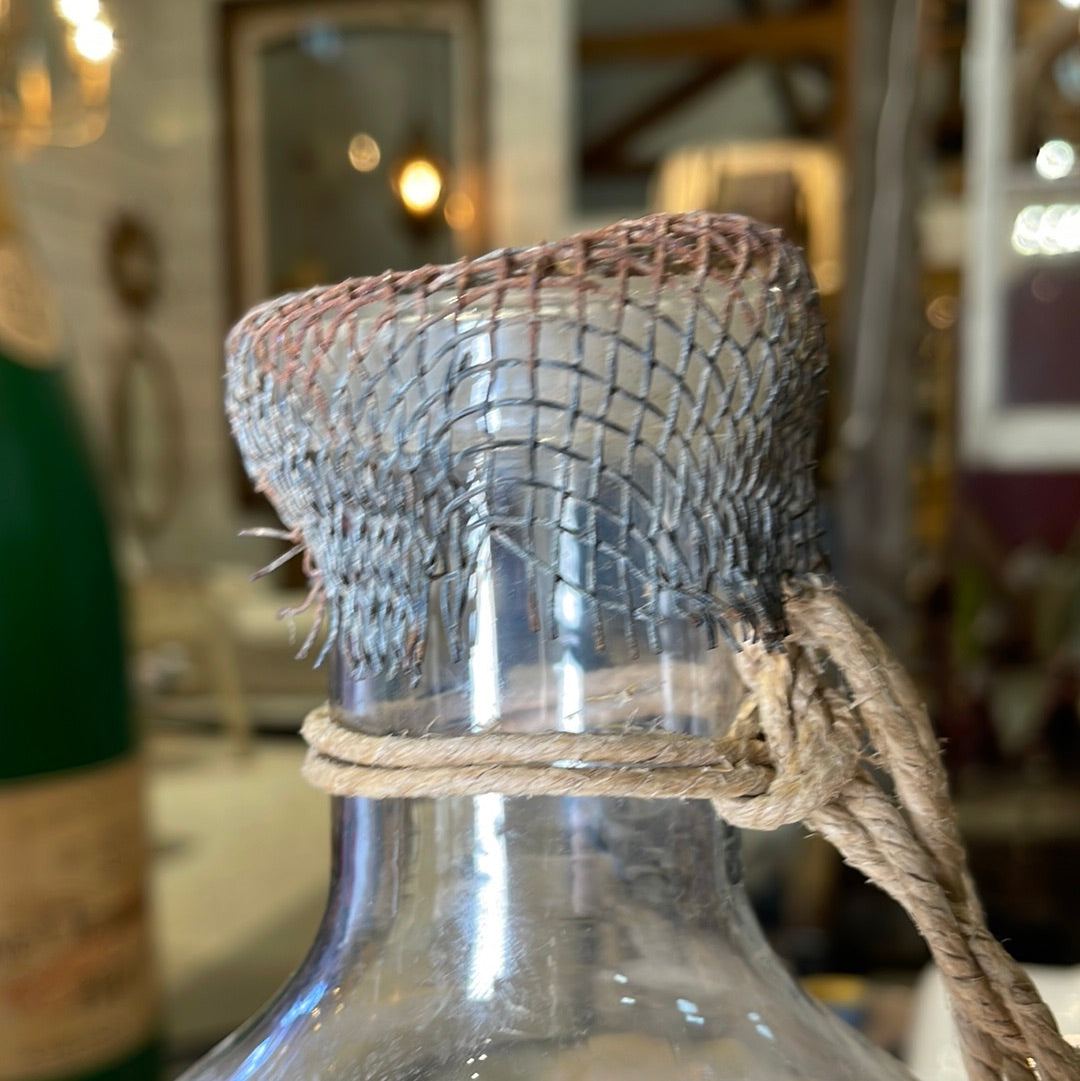 Bubble Glass Minnow Trap with Mesh over Top - The White Barn Antiques