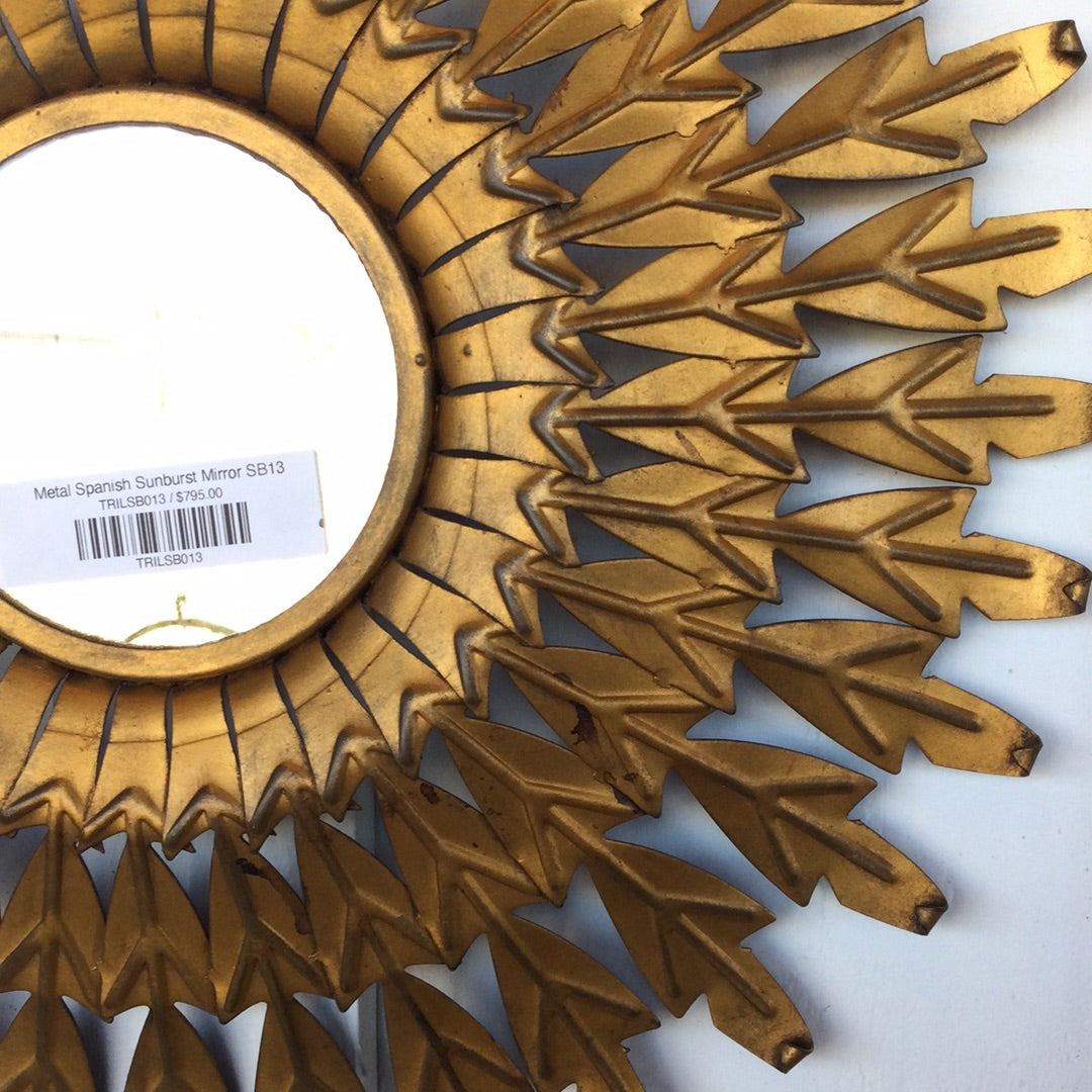 Metal Spanish Sunburst Mirror SB13 - The White Barn Antiques