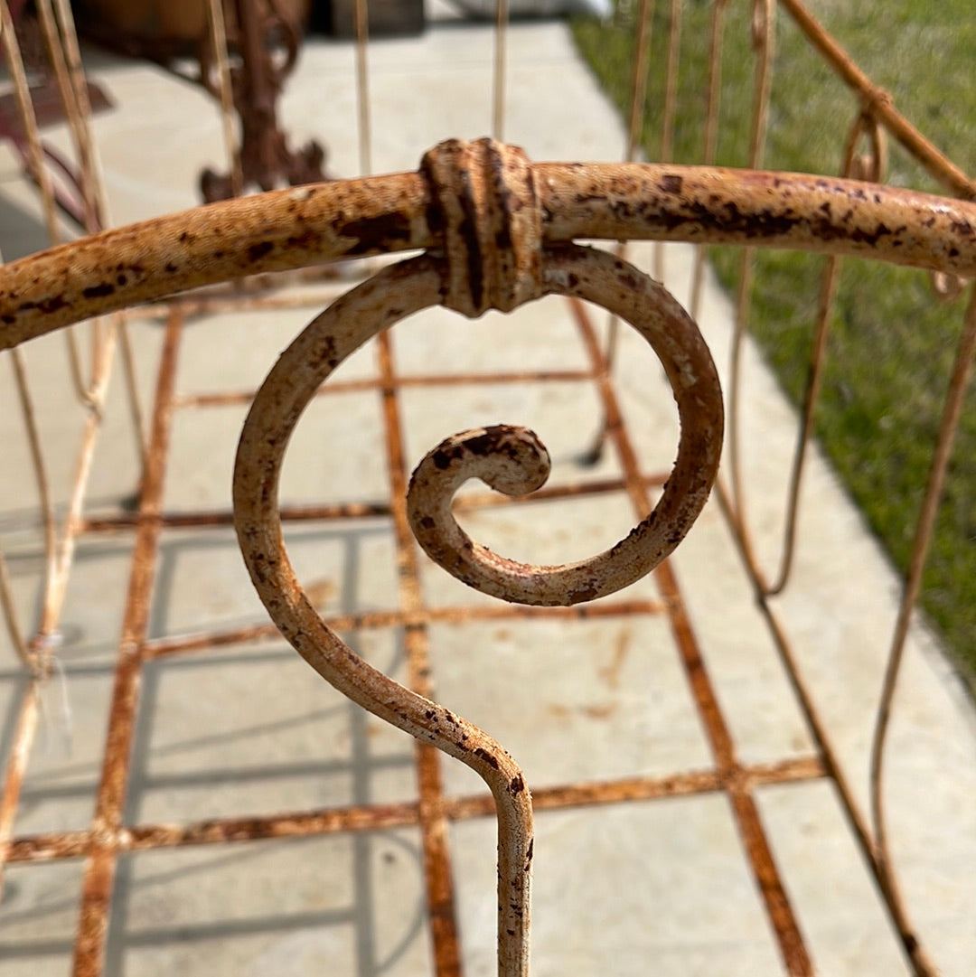 French Wrought Iron Crib Baby Bed - The White Barn Antiques