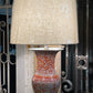 Chinese orange and white porcelain yen yen vase lamp - The White Barn Antiques