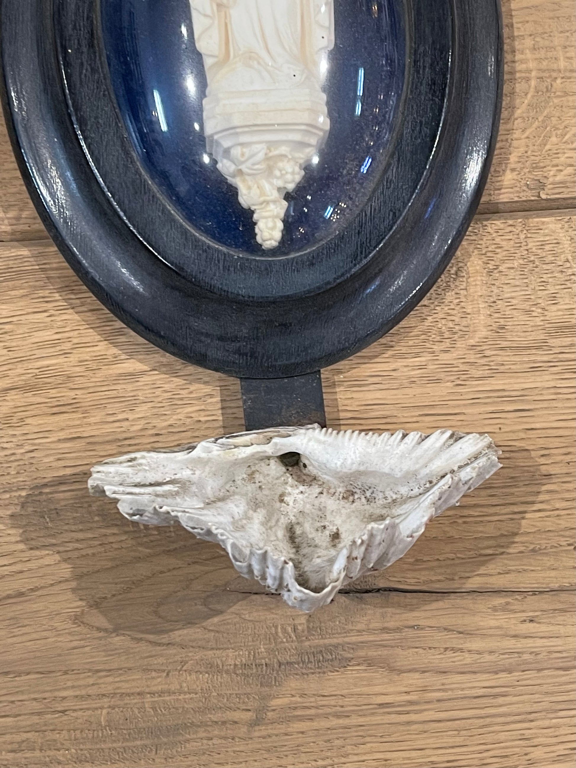 Figural Domed Holy Basin with Shell Font - The White Barn Antiques