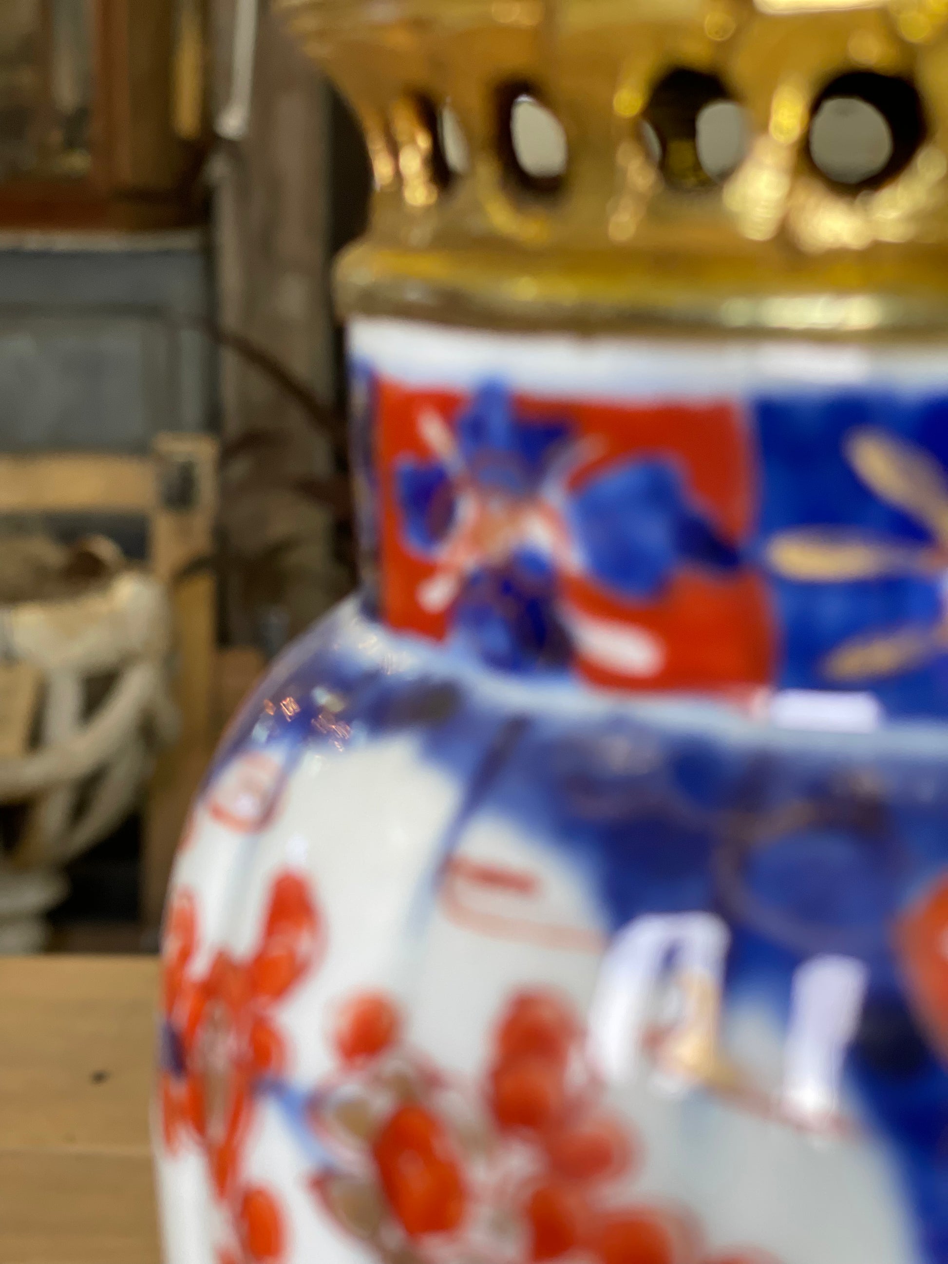 Imari Lamp - The White Barn Antiques