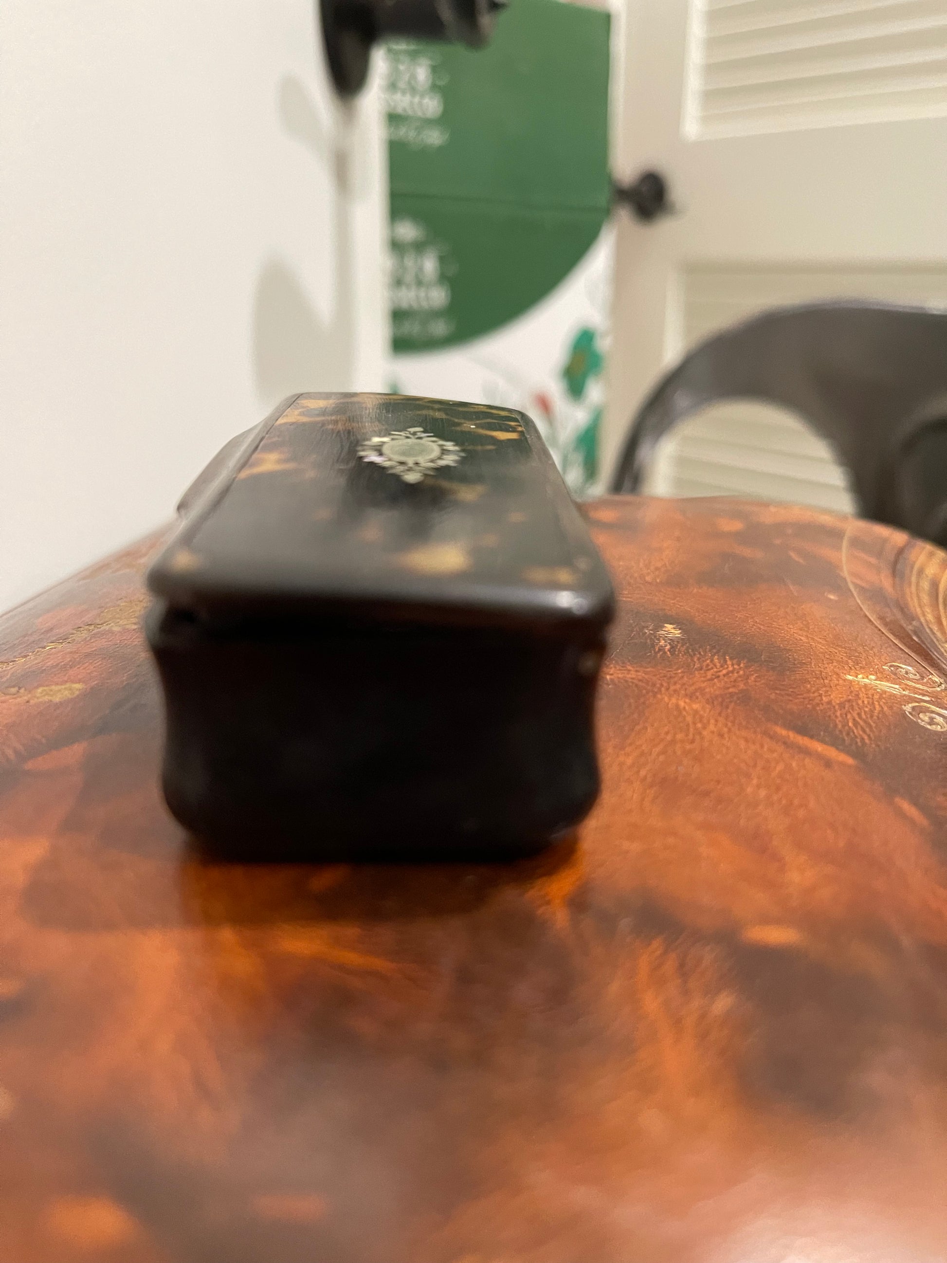 Georgian Tortoise Snuff or Hairpin Box - The White Barn Antiques
