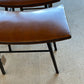 Metal Framed Leather Topped Stool - The White Barn Antiques