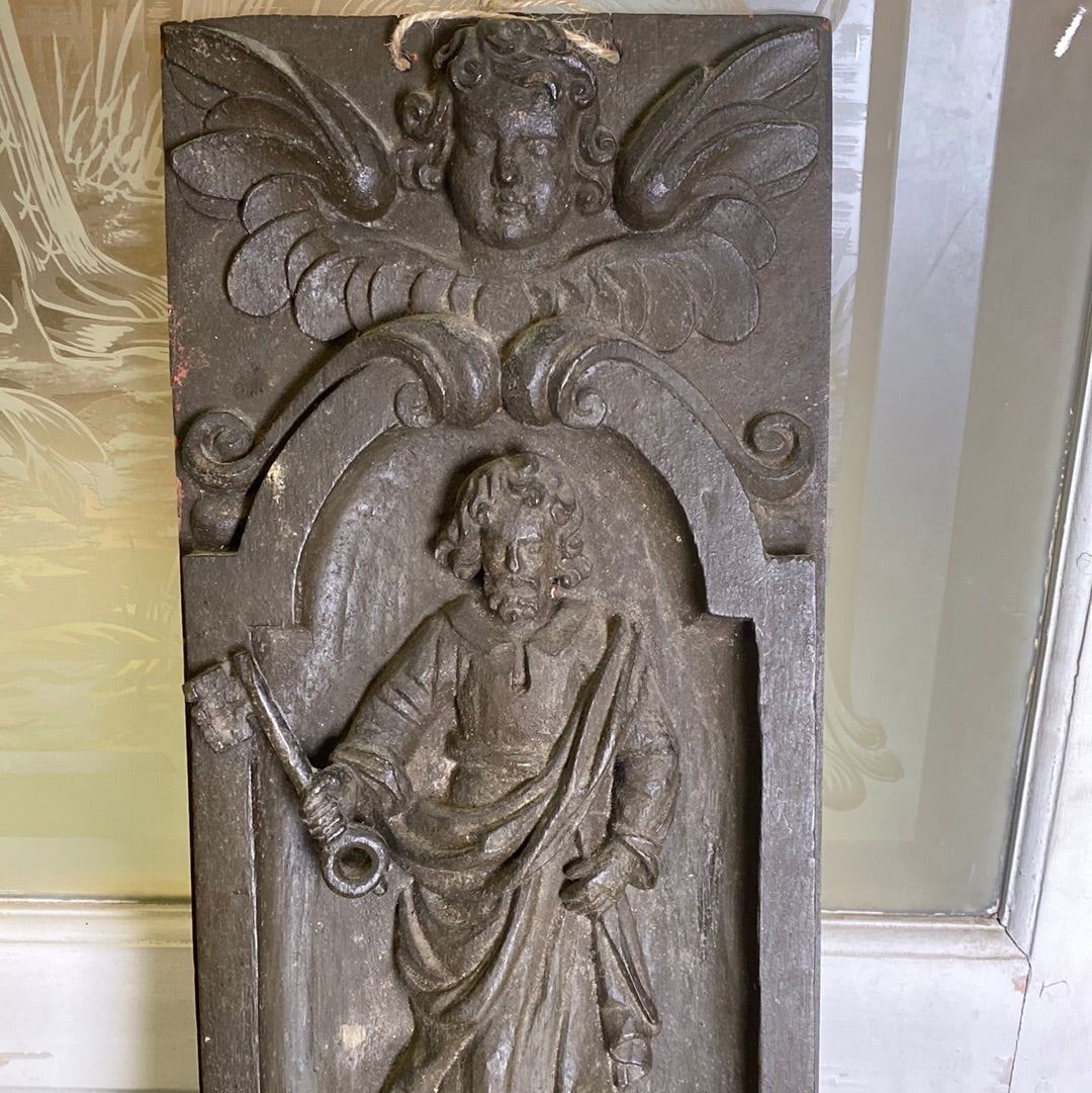 Carved Wood Religious Panel 1850 - The White Barn Antiques