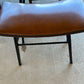 Metal Framed Leather Topped Stool - The White Barn Antiques
