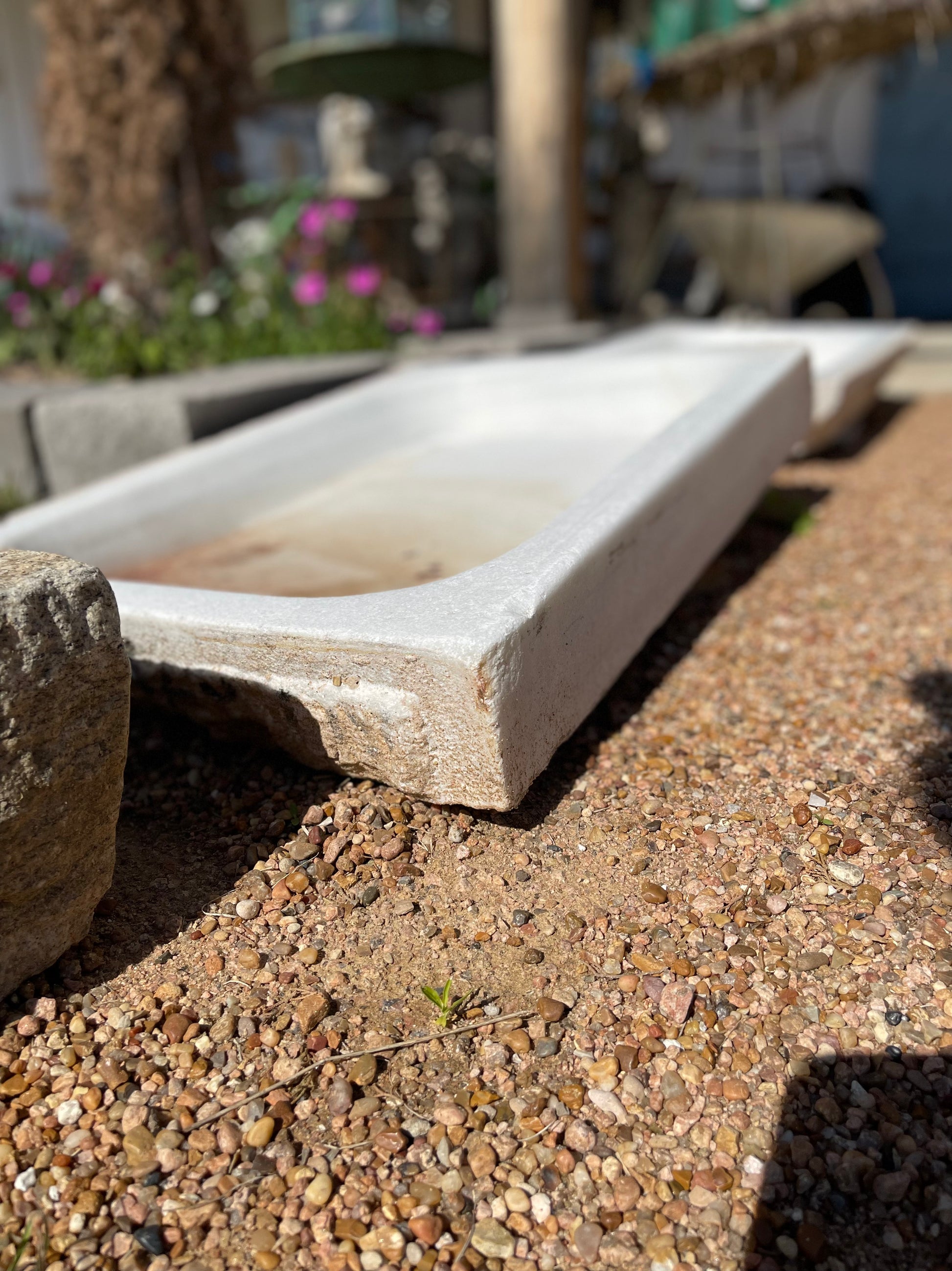 Spanish White Marble Sink - The White Barn Antiques