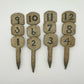 Collection of Painted Wood Numbers 1-12 - The White Barn Antiques