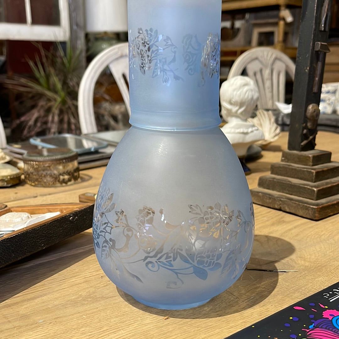 Blue Glass Pitcher - The White Barn Antiques