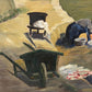 Laundry Scene Oil on Canvas - The White Barn Antiques