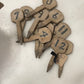 Collection of Painted Wood Numbers 1-12 - The White Barn Antiques