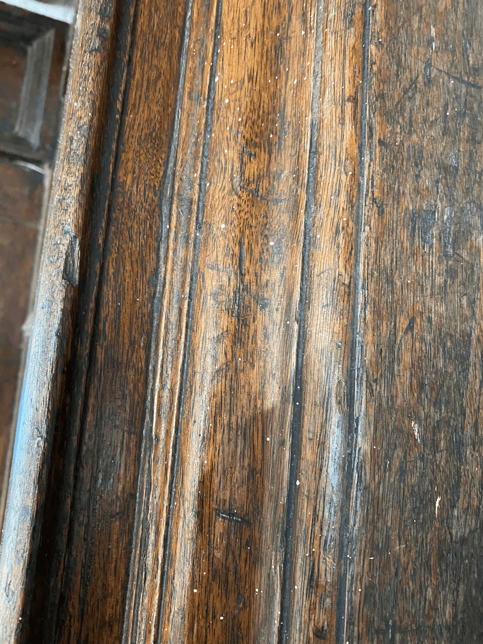 Large Oak Mirrored Hall Stand - The White Barn Antiques