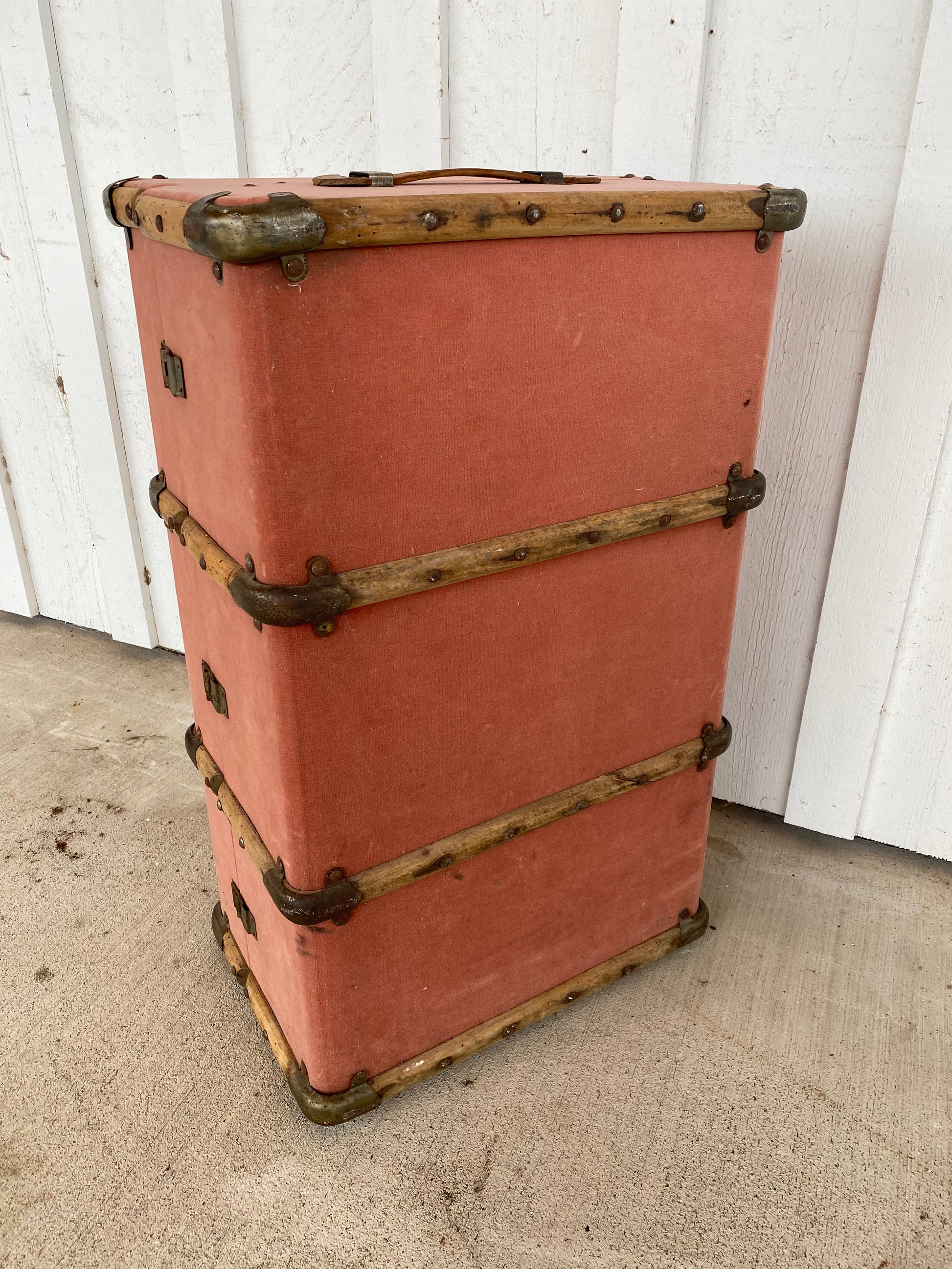 Trunk Pink Velvet - The White Barn Antiques
