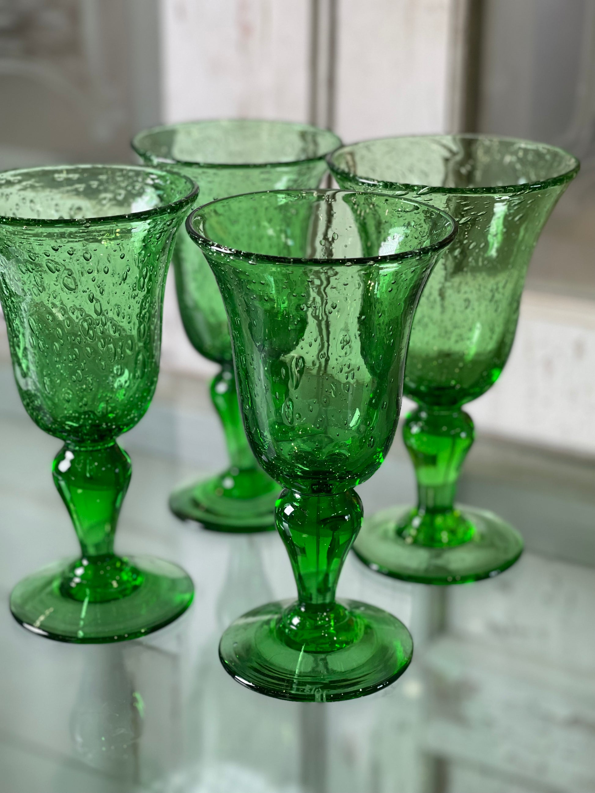 Large Green Wine Glass - The White Barn Antiques