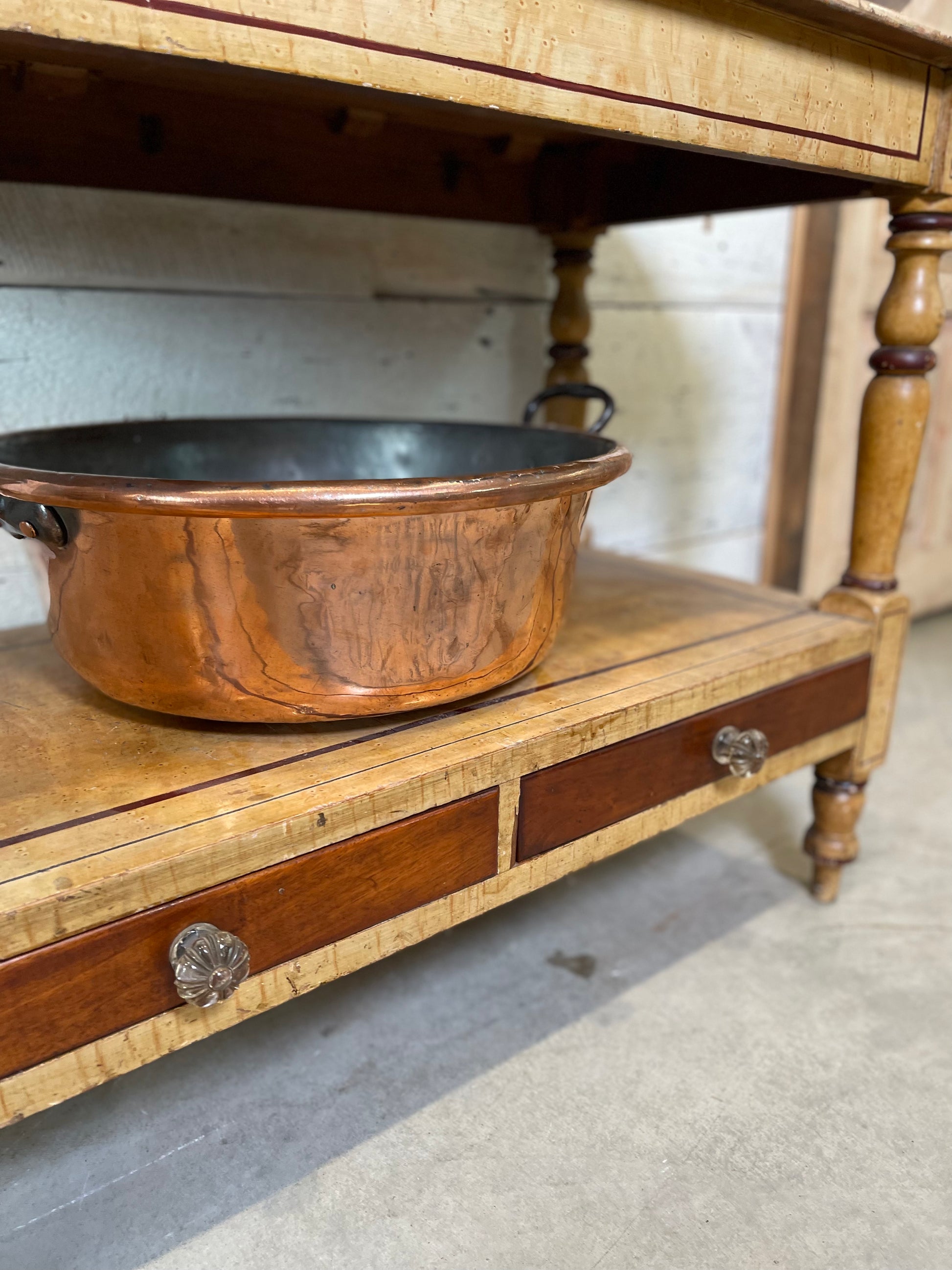 Round Copper Preserving Pan 1900 - The White Barn Antiques