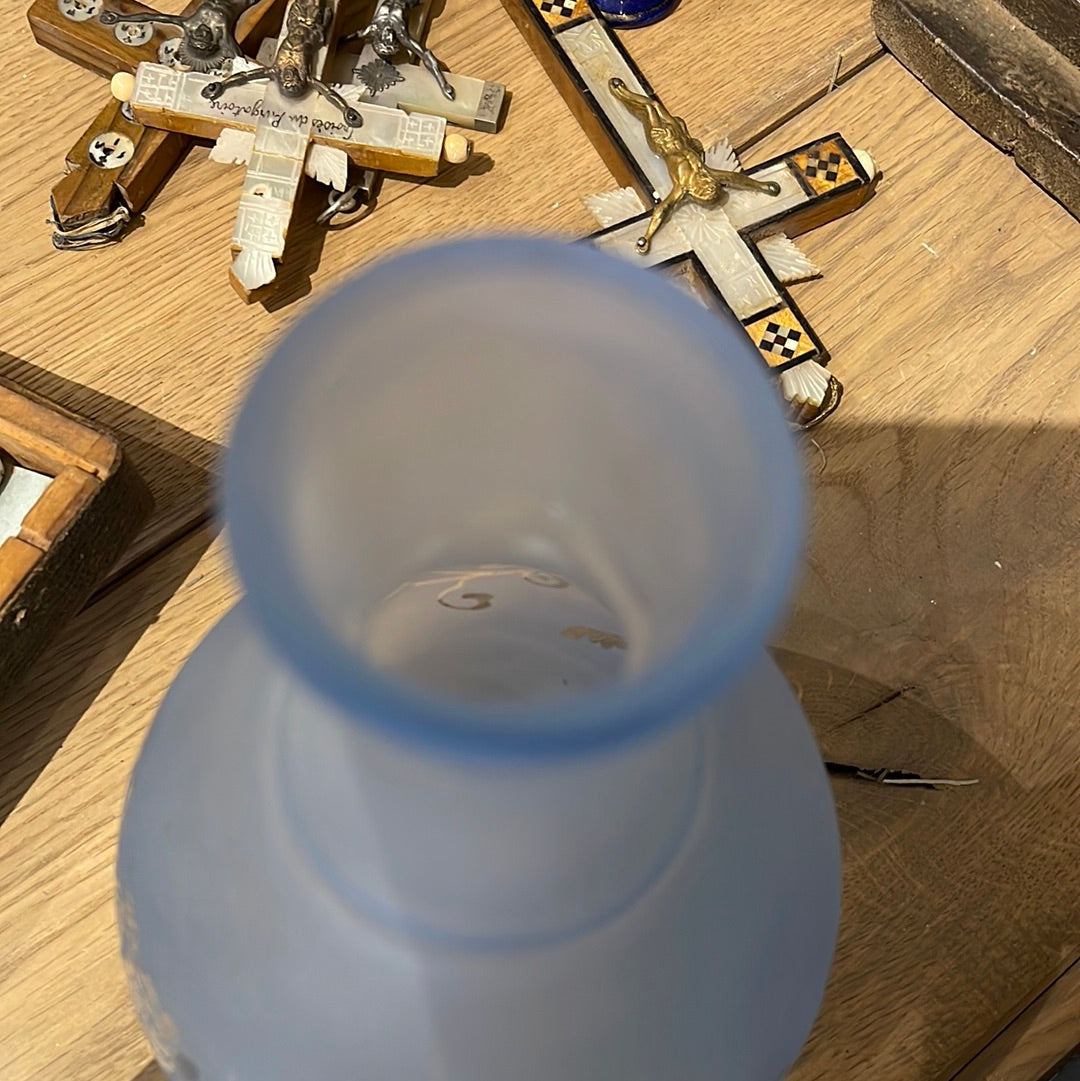 Blue Glass Pitcher - The White Barn Antiques
