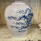 Blue and White Glazed Tobacco Jar circa 1800 - The White Barn Antiques