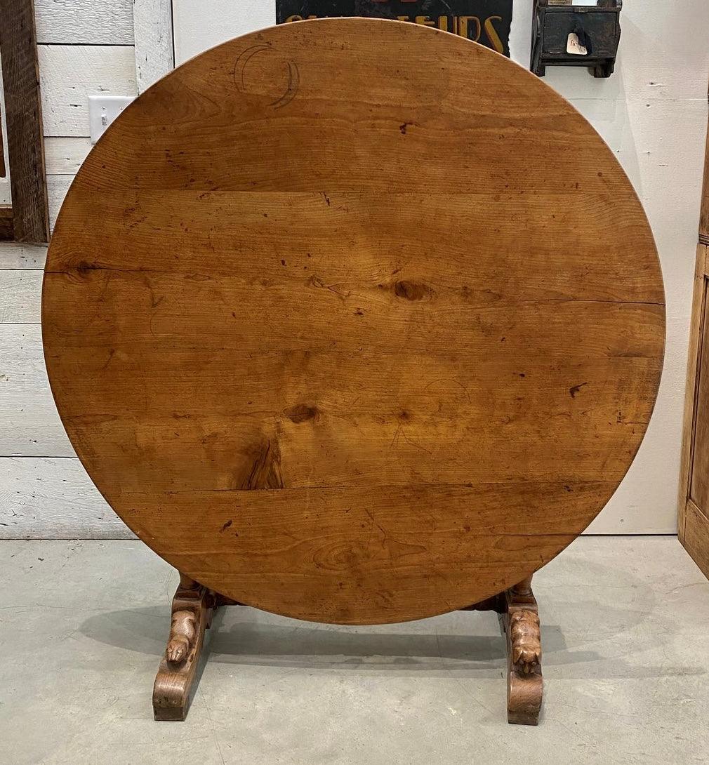 Vendage Table with Carved Detail - The White Barn Antiques